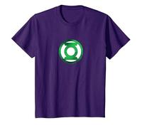 Green Lantern Green Chrome Logo Camiseta, Niños, Morado, 8 años