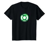 Green Lantern Green Chrome Logo Camiseta, Niños, Negro, 4 años