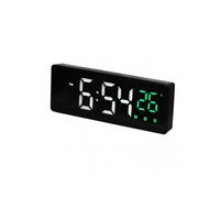 (Green) Large Digital Wall Clock Temperature And Humidity W isplay Brightness Adjustable Electronic LED Table Alarm Clock 12/24H