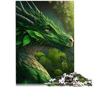 Green Leaf Dragon Puzzles 1000 Piezas para Adultos Puzzle de Papel Actividad Familiar Juegos Educativos 10.27 x 14.96 Pulgadas