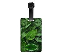 Green Leaf Nature - Etiqueta de equipaje extraíble - 8,4 x 5,3 cm para maletines, mochilas infantiles, bolsas de deporte y bolsas de golf