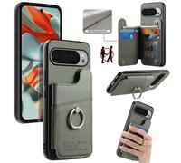 (Green) Leather Case for Google Pixel 9 Pro / Pixel 9 / Pixel 10 / Pixel 10 Pro with Card Holder & Kickstand, Multi-Function Phone Cover
