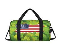 Green Leaves - Bolsa deportiva con diseño de bandera de Estados Unidos con compartimento para zapatos, para fin de semana, viajes, gimnasio, organizador de equipaje para mujeres, hombres, niños y