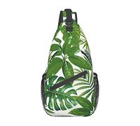 Green Leaves Sling Bag Senderismo Mochila Crossbody Hombro Mochila Viaje Cofre Pack para Hombres Mujeres