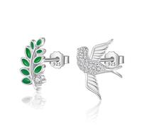 Green Leaves Stud Earrings For Women Wedding