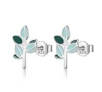 Green Leaves Stud Earrings For Women Wedding