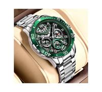 (Green) LIGE New Men Watch Top Brand Fashion Luxury Business Hollow Waterproof Stainless Steel Men's Quartz Watches