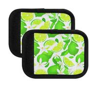 Green Limes - Envoltura suave con asa de equipaje para bolsas, etiqueta de información de identificación rápida, buceo, Limas verdes, flores, limón, blanco, one sizex4