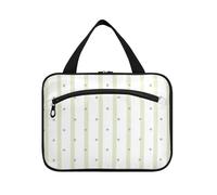 Green Line Spots - Bolsa colgante para hombre con gancho, bolsa de cepillo esencial de diseño para viajeros, camping, organizador de maquillaje para M, puntos de línea verde, M