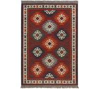 Green Loop Alfombra kilim de lana pura tejida a mano étnica con flecos 80x150