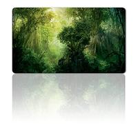 Green-Mana-Forest Brettspiel MTG Spielmatten+Kostenlose Wasserdichte Tasche,TCG Card Game Table Mat Größe 60X35CM Mouse Pad Kompatibel Mit MTG TCG
