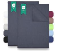 GREEN MARK Textilien Juego de 2 sábanas clásicas, 100% algodón, sin goma, muchos tamaños y colores, tamaño: 140 x 200 cm, gris antracita