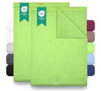 Green Mark Sábanas Clásicas -Juego de 2 sábanas Planas de 100 % algodón, sin Esquinas elásticas, Suaves para la Piel, fáciles de cuidar, Lavables a Altas temperaturas - Verde Manzana - 240x275 cm