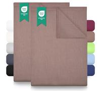 Green Mark Sábanas Clásicas -Juego de 2 sábanas Planas de 100 % algodón, sin Esquinas elásticas, Suaves para la Piel, fáciles de cuidar, Lavables a Altas temperaturas - Arena/Beige - 140x200 cm