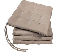 GREEN MARK Textilien Basic - Juego de 4 cojines para silla (40 x 40 cm, relleno suave), color arena y beige