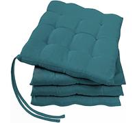 GREEN MARK Textilien Basic - Juego de 4 cojines para silla (40 x 40 cm, relleno suave), color azul