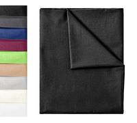GREEN MARK Textilien Classic Sábana | Sábana | Manta 100% algodón sin elástico en Muchos tamaños y Colores Tamaño: 240x275 cm, Negro
