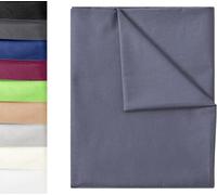 GREEN MARK Textilien Classic Sábana | Sábana | Manta 100% algodón sin elástico en Muchos tamaños y Colores Tamaño: 240x275 cm, Gris Antracita