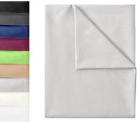 GREEN MARK Textilien Classic Sábana | Sábana | Manta 100% algodón sin elástico en Muchos tamaños y Colores Tamaño: 150x250 cm, Gris Plata