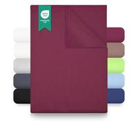 GREEN MARK Textilien sábana Plana 100% algodón - Sábana clásica sin elástico, Suave para la Piel, fácil de cuidar, Lavable a Alta Temperatura - Rojo Burdeos - 240x275 cm