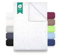 Green Mark Textilien sábana Plana 100% algodón - Sábana clásica sin elástico, Suave para la Piel, fácil de cuidar, Lavable a Alta Temperatura - Blanco - 270x290 cm