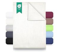 GREEN MARK Textilien sábana plana 100 % algodón - Sábana clásica sin elástico, suave para la piel, fácil de cuidar, lavable a alta temperatura - Natural/Crema - 150x250 cm