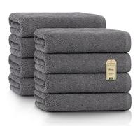 NatureMark Paquete Ahorro de 8 Toallas de Tejido de Rizo, Set de 8 Unidades de 50 x 100 cm, Gris Antracita, 100% algodón