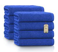 Green Mark Toallas - Juego de 8 Piezas - 100% Algodón, Suaves y Altamente Absorbentes, Baño, SPA y Gimnasio, 50 × 100 cm, Azul Real