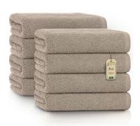 NatureMark Paquete Ahorro de 8 Toallas de Tejido de Rizo, Set de 8 Unidades de 50 x 100 cm, Arena Beige, 100% algodón