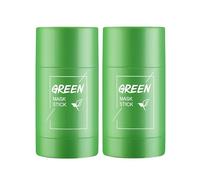 Green Mask Clay Stick,Green Tea Purifying Clay Stick Mask - Eliminación efectiva de puntos negros, contiene extracto de té verde - Limpiador de poros Hidratante Control de aceite (2)