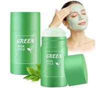 Green Mask Stick,2er Pack Green Tee Face Mask Stick,Green Tea Purifying Clay Sticks, Hidratante, para todos los tipos de piel