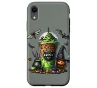 Green Matcha Latte Cup For Fall & Halloween Mom Witch Coffee Carcasa para iPhone XR
