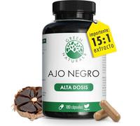 Green Naturals® Ajo negro - Alta dosis 750 mg (extracto 15:1) - Equivalente a 11.250 mg por dosis diaria - Black Garlic - 180 cápsulas