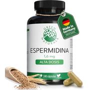 Green Naturals® Espermidina Cápsulas - 1,6 mg por dosis diaria de extracto de germen de trigo - 240 cápsulas para 2 meses - Complemento alimenticio - Fabricado en Alemania
