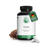 Green Naturals® MSM 2100 mg al día - Metilsulfonilmetano, azufre orgánico - alta pureza, sin estearato de magnesio - vegano y sin lactosa - Fabricado en Alemania - 180 cápsulas