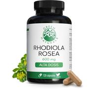 Green Naturals Rhodiola Rosea - 600 mg por cápsula - 120 cápsulas | Extracto 10:1 · Raíz de rodiola · Vegano · Para 4 meses · Analizado en laboratorio