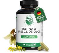 Green Naturals® Rutina & Meliloto - 500 mg de rutina (Sophora japonica, 95%) + 500 mg de meliloto (Melilotus) al día - vegana, sin aditivos - Fabricado en Alemania - 180 cápsulas, 3 meses
