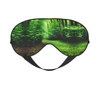Green Nature - Máscara de ojos de doble cara con estampado de naturaleza, bloqueo suave y ligero para mejorar la calidad del sueño