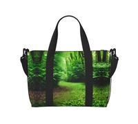 Green Nature Print - Bolsa de viaje versátil para viajes de negocios y personales, color negro, talla única, Black, Talla única