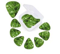 Green Nature Tree - Juego de 12 púas de guitarra con caja organizadora, 0.46 0.71 0.96 mm, incluye púas finas y medianas de grosor pesado, púas de guitarra abstracta para guitarra eléctrica, ukelele y