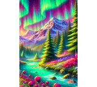 Green Of Aurora: Size 6" x 9" (365 lined pages) Hard Cover Notebook