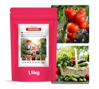 GREEN ORO TOMATO POWER 1,5KG - Abono especial para tomates, pimientos, calabacines, berenjenas, patatas, pepinos y calabazas - Efecto prolongado de hasta 100 días