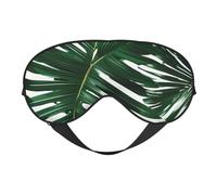 Green Palm Leafs - Antifaz para dormir de doble cara, cómoda y suave, con correa ajustable, bloquea la luz
