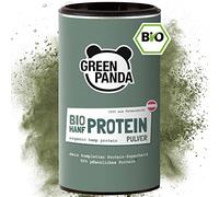GREEN PANDA® Proteína de cáñamo orgánica con 50 g de proteína vegetal de Austria, polvo de proteína de cáñamo orgánico es ideal para tu batido de proteínas, 175 g