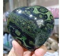 Green Peacock's Eye Stone Carved Hearts Crystal Gem Home Office Degaussing Decoration (Size : 50-100g)