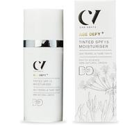 Green People Age Defy+ Tinted DD Moisturiser SPF15 Light - Crema Hidratante con Color - Libre de Parabenos y Alcohol - Vegano, 30ml