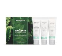 Green People - Set Radiance de Esenciales para el Cuidado de la Piel - Rutina de 3 Pasos Natural y Orgánica - Set de Regalo de Skincare - Vegano, 3 x 30ml