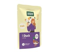 Green Petfood Paté con Pato (8 x 85 g) | Adulto | Alimento húmedo Premium en bolsita Fresca para Gatos Adultos | 70% de Contenido de Carne - con Pato | Anti-Bolas de Pelo | sin azúcar | Pack 8