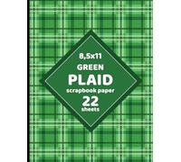 Green Plaid Scrapbook Paper: Gingham Picnic Pattern for Crafts, Collages, Invitations, DIY Nature Projects, Cards, Decoupage - 22 Sheets - 1 Design