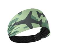 Green Planes - Diademas antideslizantes de camuflaje para el pelo de mujer, elásticas, para maquillaje, uso diario, senderismo, diademas para mujer